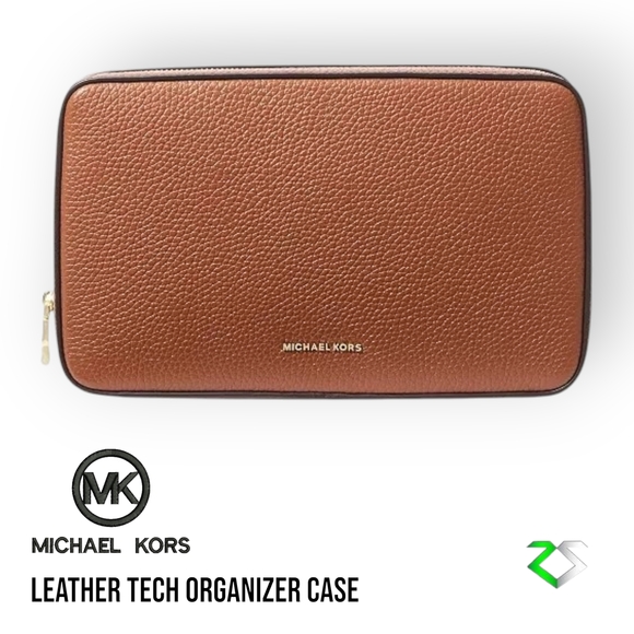Michael Kors Brown Leather Tech Organizer Case - Picture 1 of 5